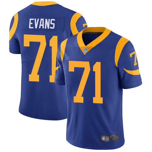 Los Angeles Rams Limited Royal Blue Men Bobby Evans Alternate Jersey NFL Football #71 Vapor Untouchable